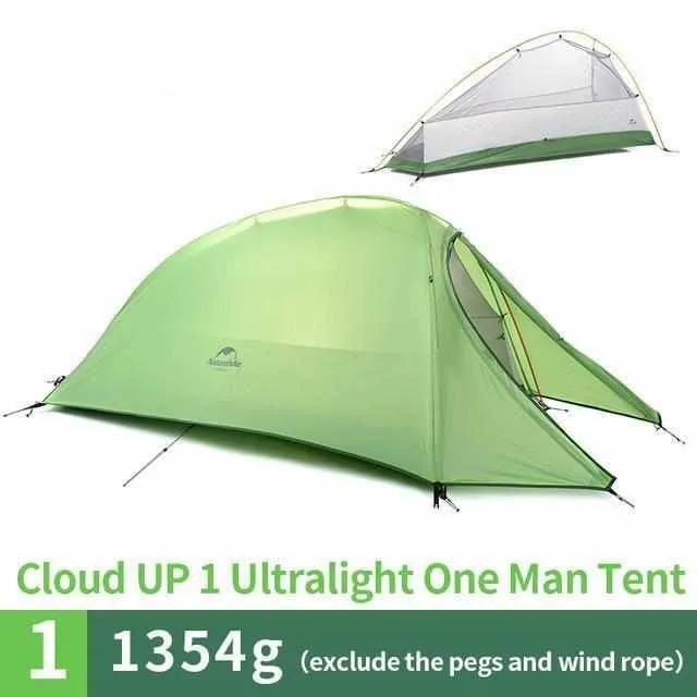 1 Person Ultralight 20D Silicone Dome Tent - Double-layer Outdoor Camping  Tents