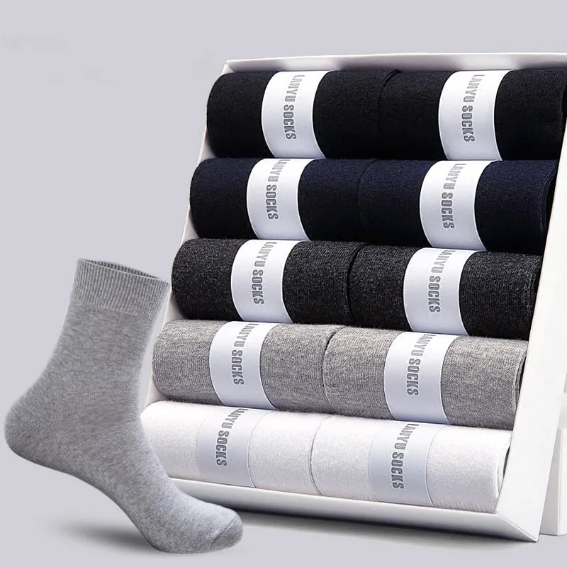 10 Pairs / Lot Men's Breathable Cotton Socks -US size(7-12)