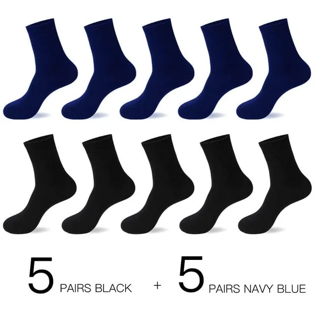 10 Pairs / Lot Men's Breathable Cotton Socks -US size(7-12)