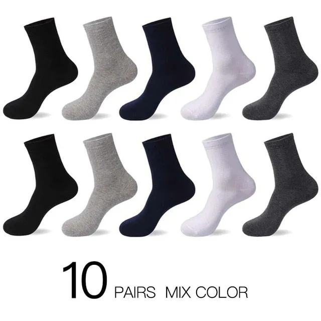 10 Pairs / Lot Men's Breathable Cotton Socks -US size(7-12)