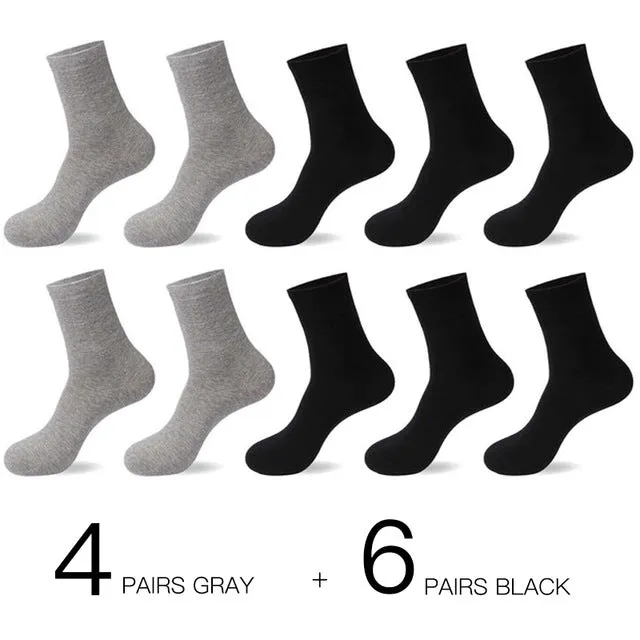 10 Pairs / Lot Men's Breathable Cotton Socks -US size(7-12)