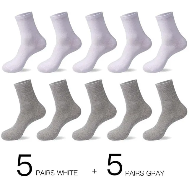 10 Pairs / Lot Men's Breathable Cotton Socks -US size(7-12)