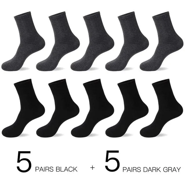 10 Pairs / Lot Men's Breathable Cotton Socks -US size(7-12)