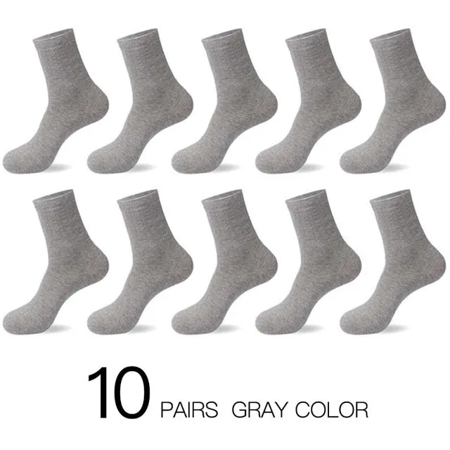 10 Pairs / Lot Men's Breathable Cotton Socks -US size(7-12)