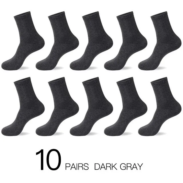 10 Pairs / Lot Men's Breathable Cotton Socks -US size(7-12)