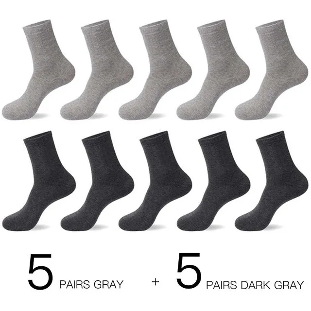 10 Pairs / Lot Men's Breathable Cotton Socks -US size(7-12)