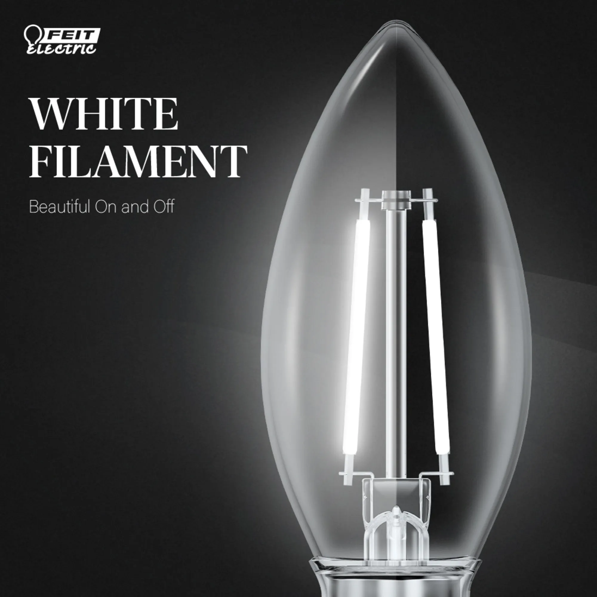 10W (100W Equivalent) Soft White (2700K) B10 Shape (E12 Base) Torpedo Tip Exposed White Filament Light Bulb (2-Pack)