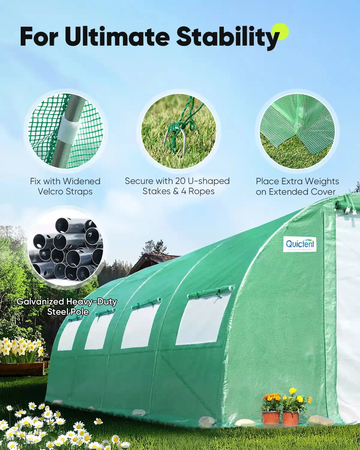 20' x 10' x 7' Heavy Duty Large Greenhouse