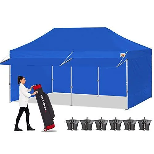 ABCCANOPY S1 Commercial Pop Up 10x10/10x20 Canopy Tent with Awning and Sidewalls