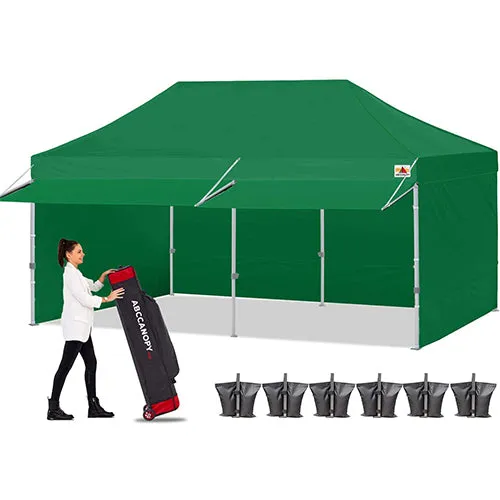 ABCCANOPY S1 Commercial Pop Up 10x10/10x20 Canopy Tent with Awning and Sidewalls