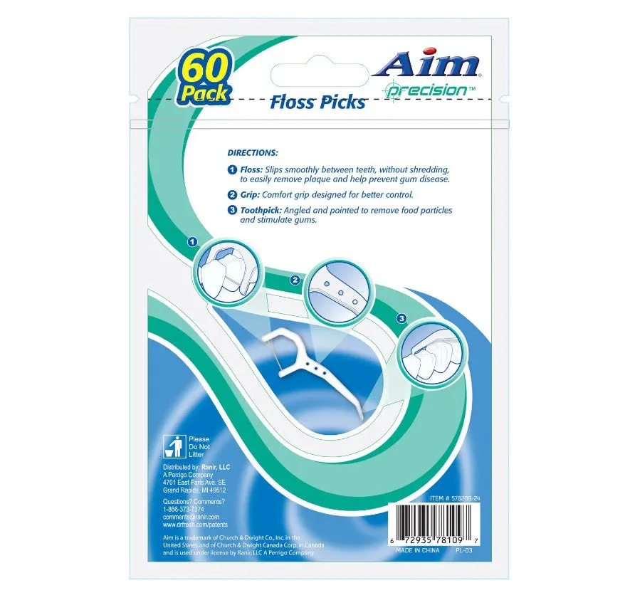 Aim Percision Floss Picks | 60 Pack