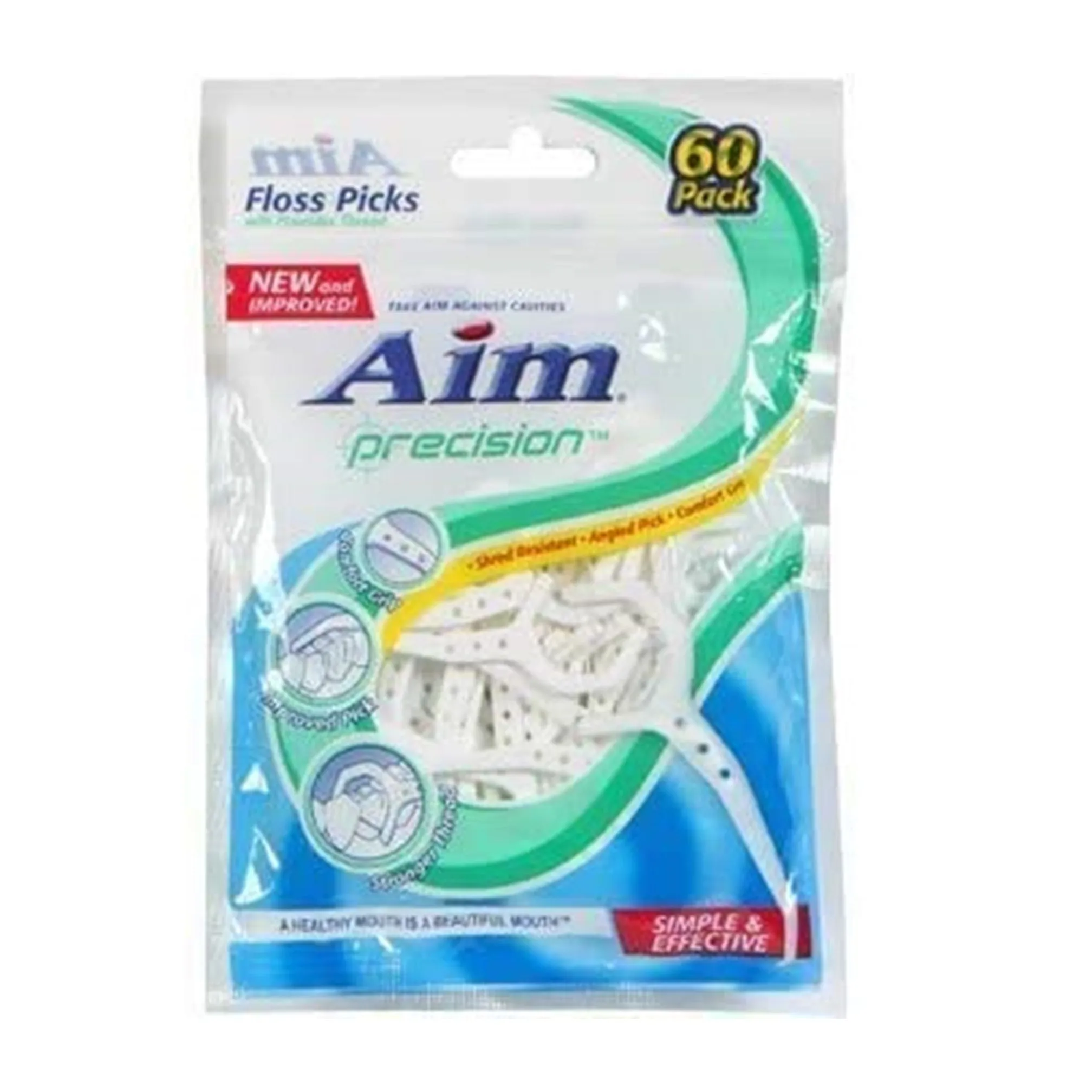 Aim Percision Floss Picks | 60 Pack