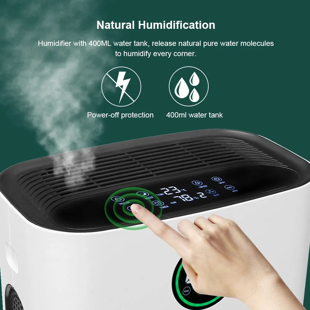 Air Purifier With Humidification HEPA Filter Remove Smoker Dust Odor Air Cleaner