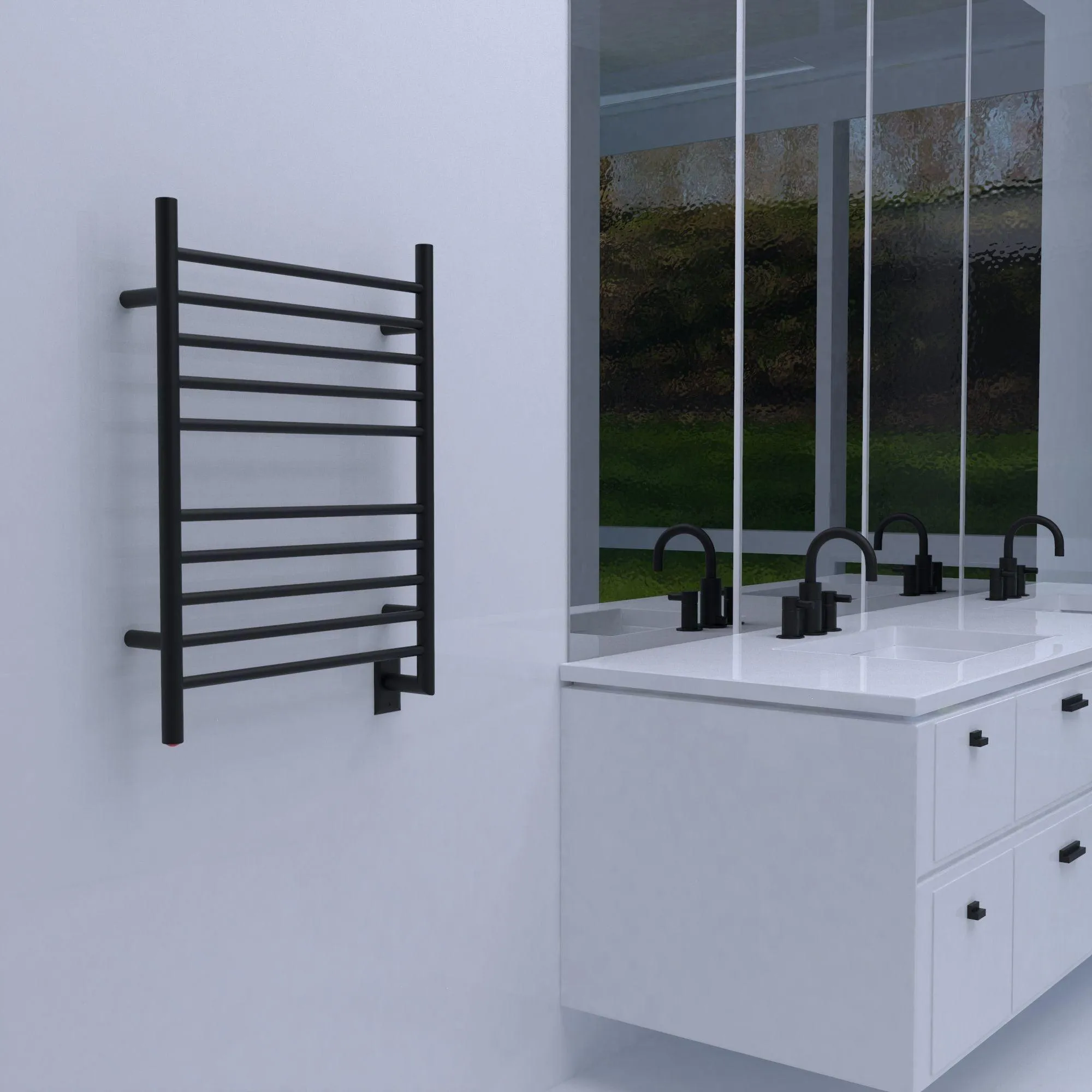 Amba Radiant 10 Bar Straight Plug-in and Hardwired Towel Warmer - 23.75"w x 31.5"h