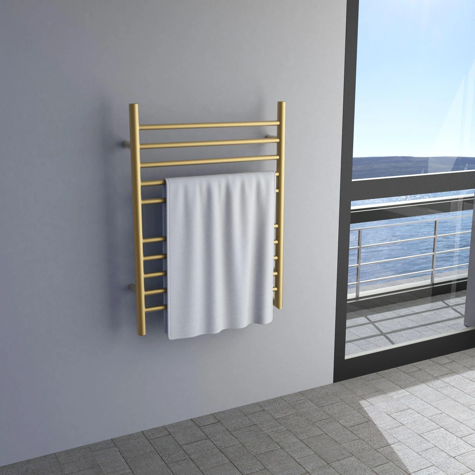 Amba Radiant 10 Bar Straight Plug-in and Hardwired Towel Warmer - 23.75"w x 31.5"h