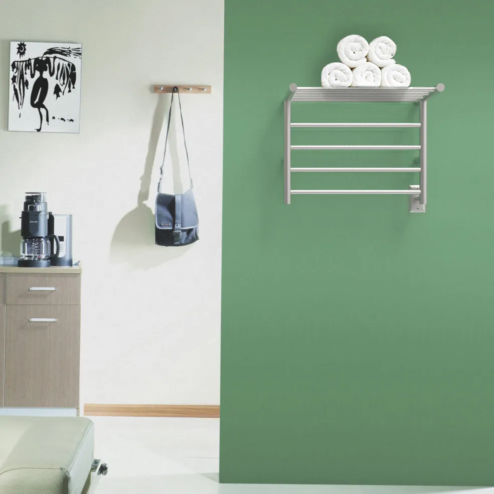 Amba RSH-P Radiant Shelf Hardwired   Plug-in Combo 8 Bar Towel Warmer in Polished