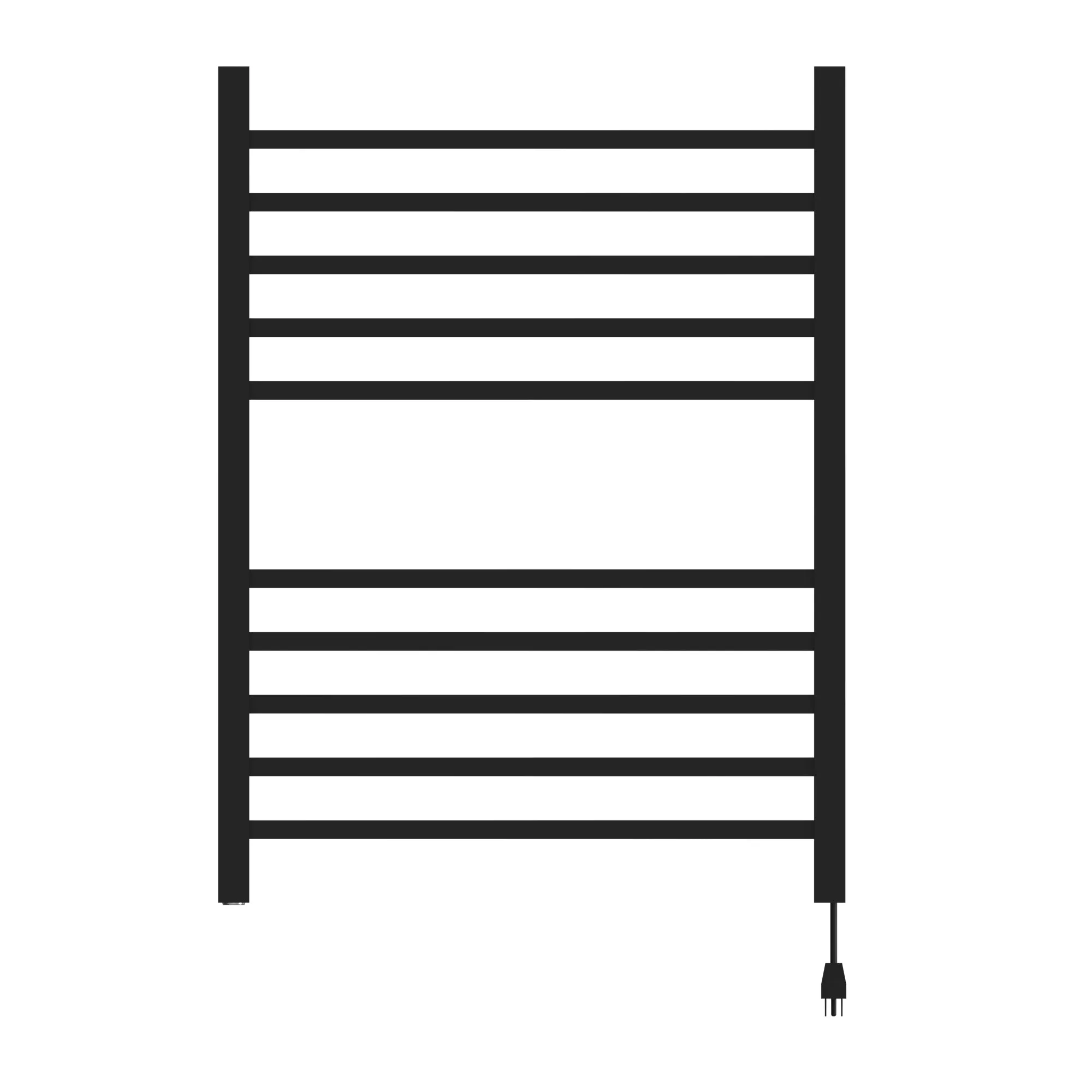 Amba RSWH-MB Radiant Square Hardwired   Plug-in Combo 10 Bar Towel Warmer in Matte Black