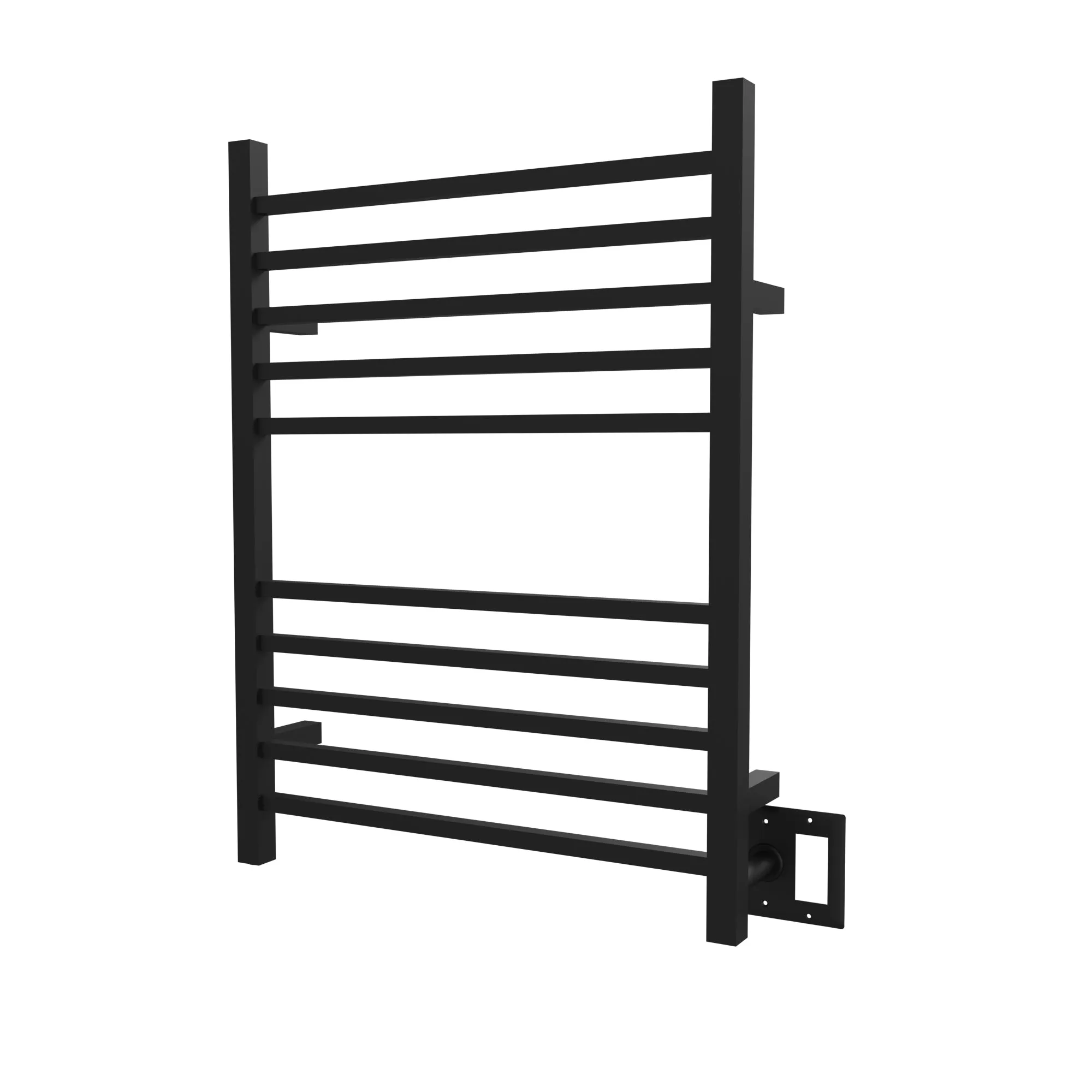 Amba RSWH-MB Radiant Square Hardwired   Plug-in Combo 10 Bar Towel Warmer in Matte Black