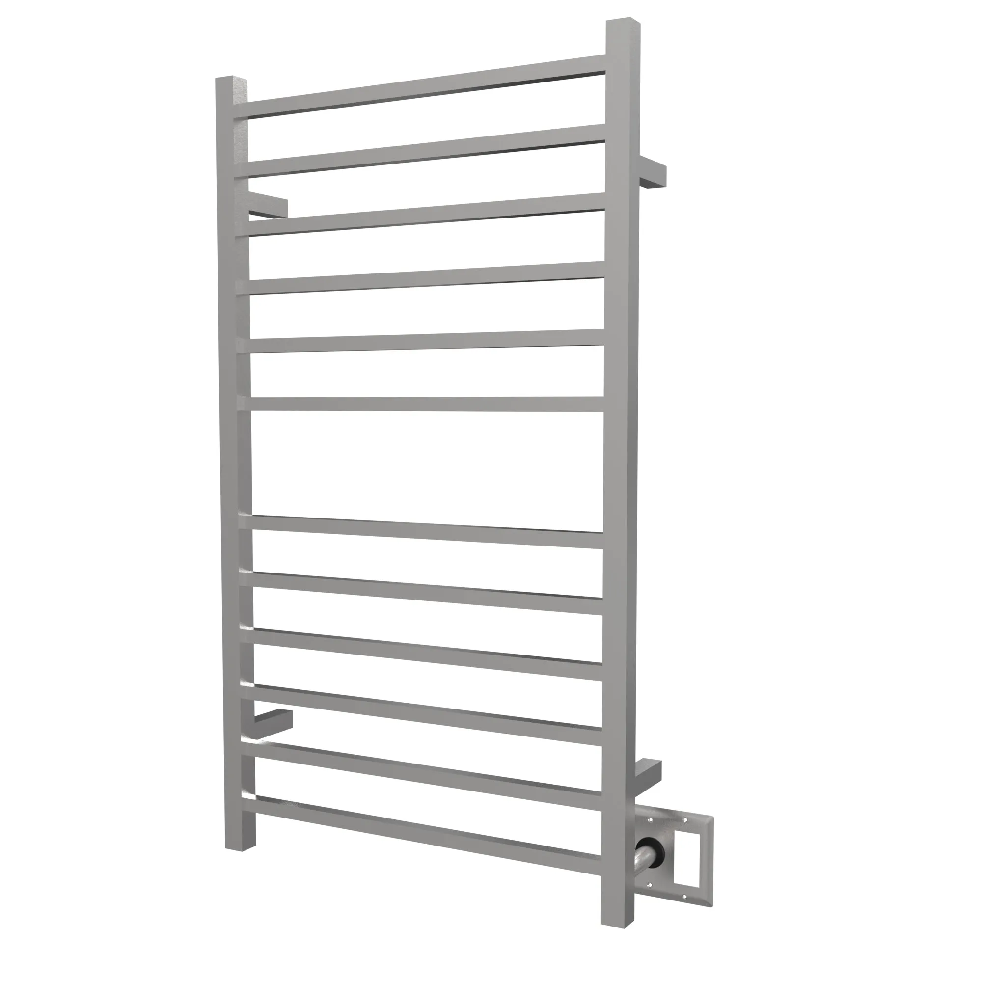 Amba RSWHL-B Radiant Large Square Hardwired   Plug-in Combo 12 Bar Towel Warmer in Brushed