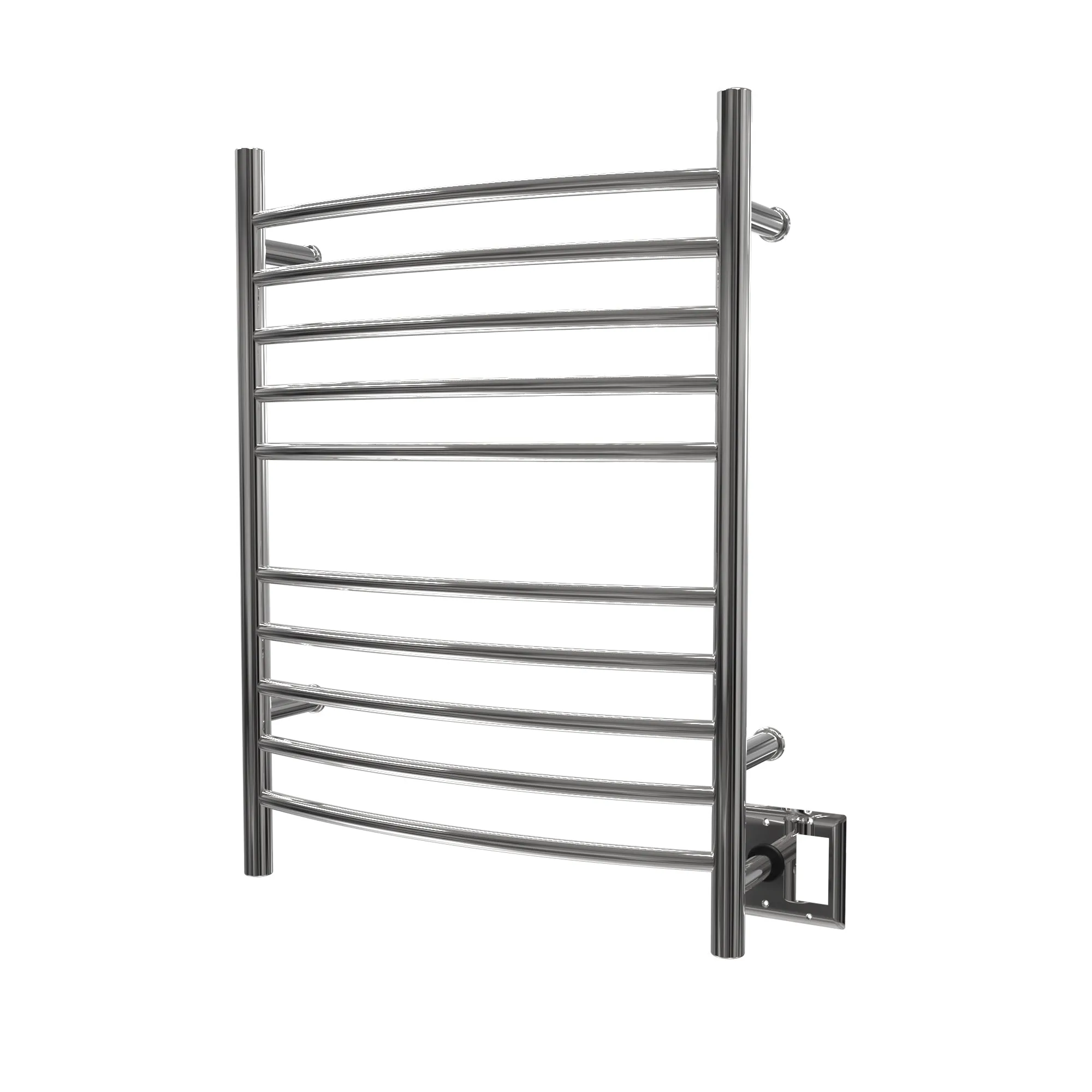 Amba RWH-CP Radiant Hardwired   Plug-in Combo Curved 10 Bar Towel Warmer in Polished