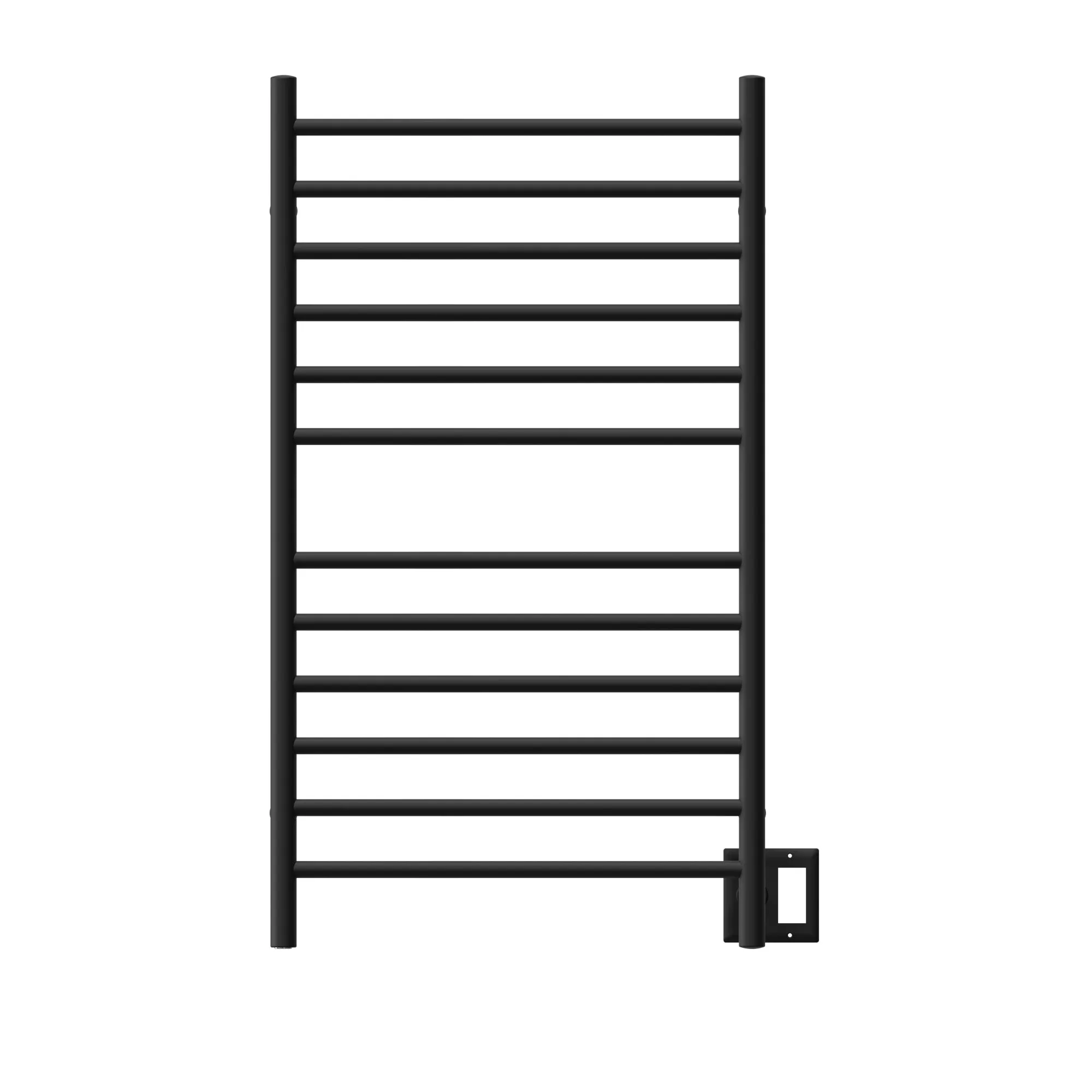 Amba RWHL-SMB Radiant Large Hardwired   Plug-in Combo Straight 12 Bar Towel Warmer in Matte Black