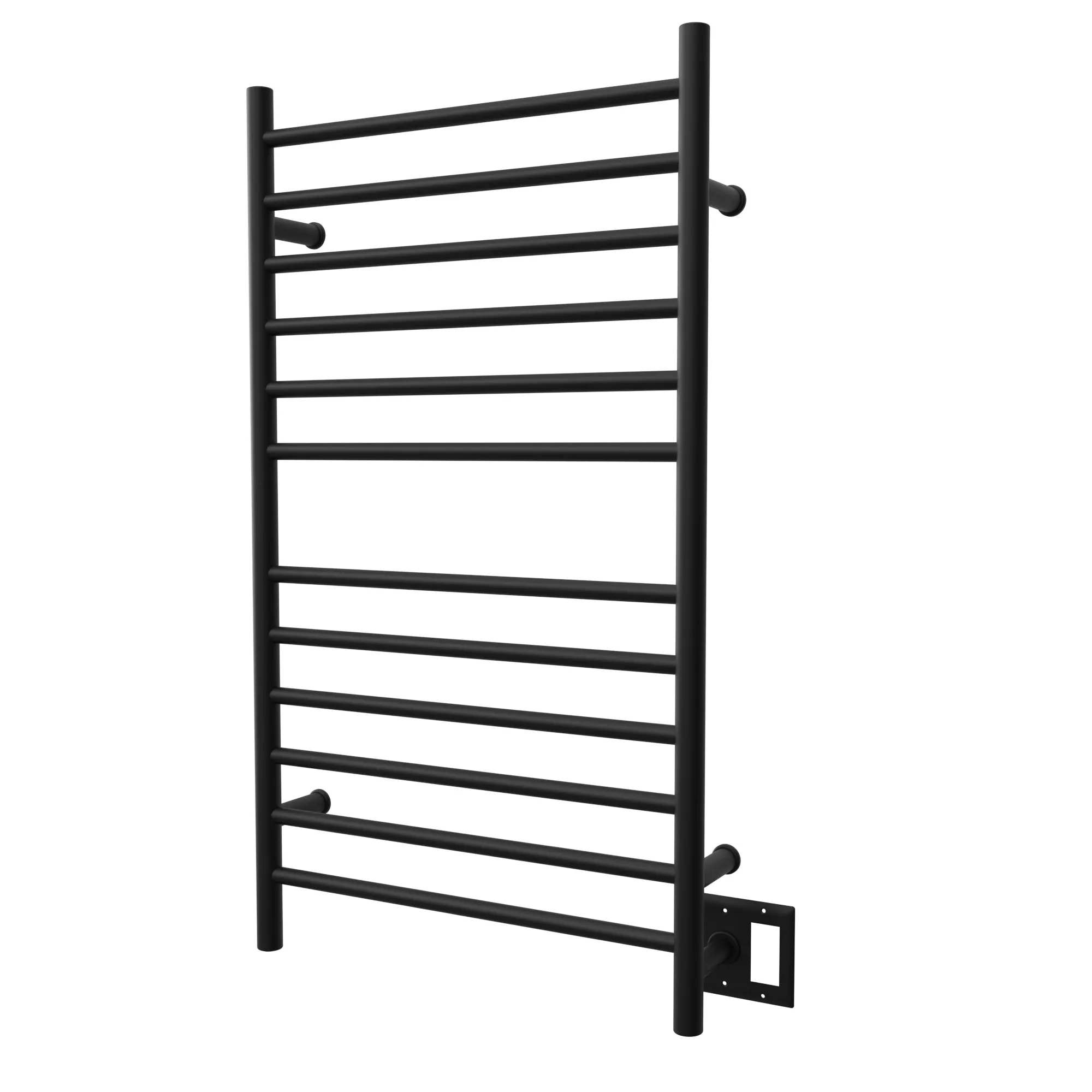 Amba RWHL-SMB Radiant Large Hardwired   Plug-in Combo Straight 12 Bar Towel Warmer in Matte Black