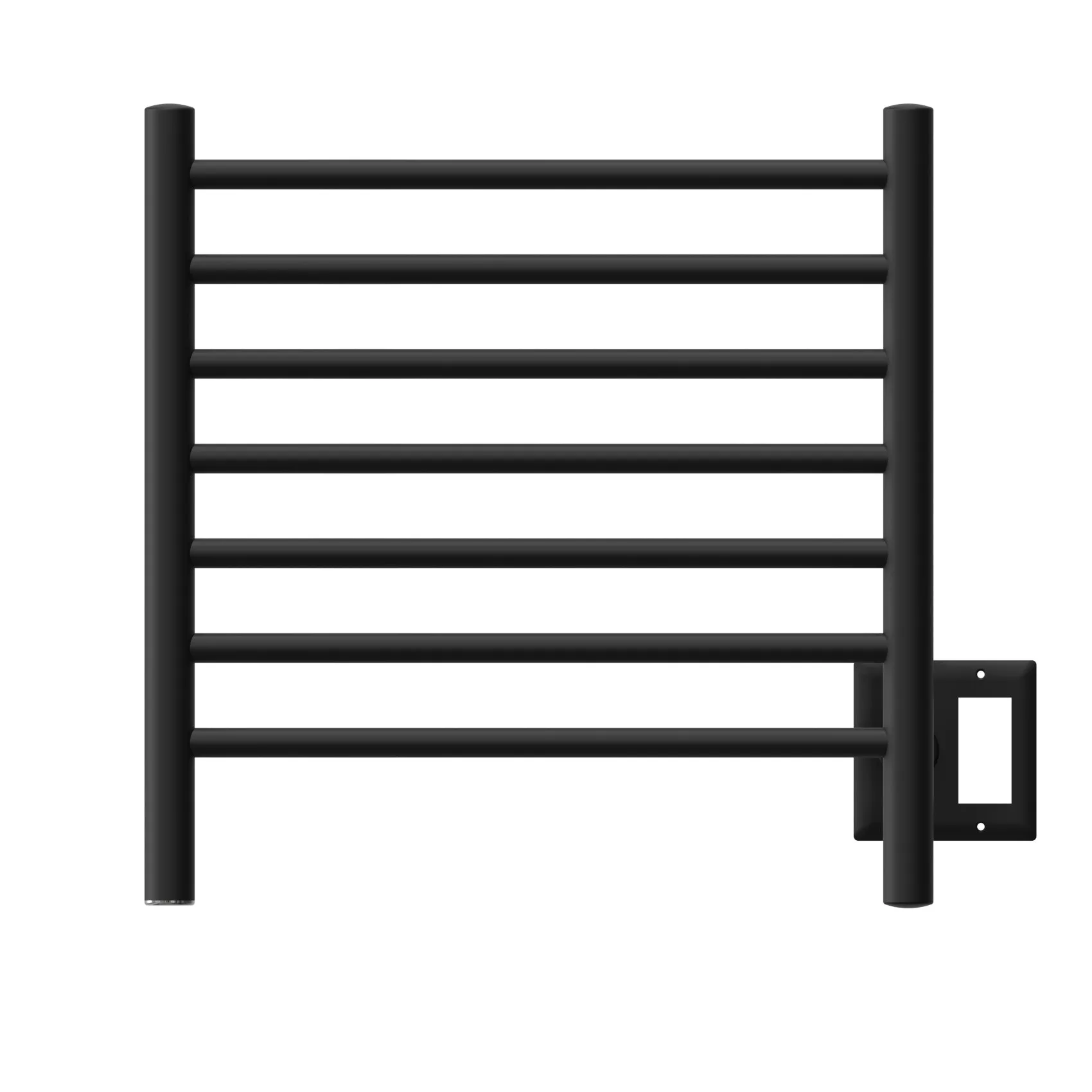 Amba RWHS-SMB Radiant Small Hardwired   Plug-in Combo 7 Bar Towel Warmer in Matte Black