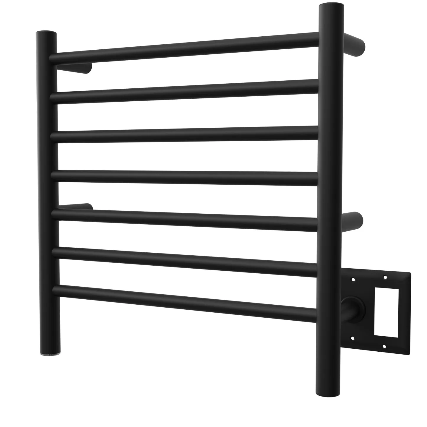 Amba RWHS-SMB Radiant Small Hardwired   Plug-in Combo 7 Bar Towel Warmer in Matte Black