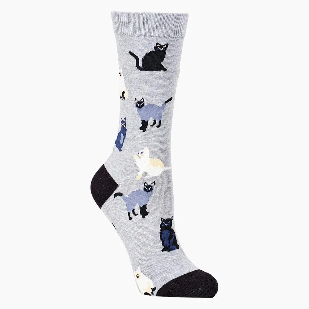 Bamboozld: Womens Cats Grey Bamboo Sock