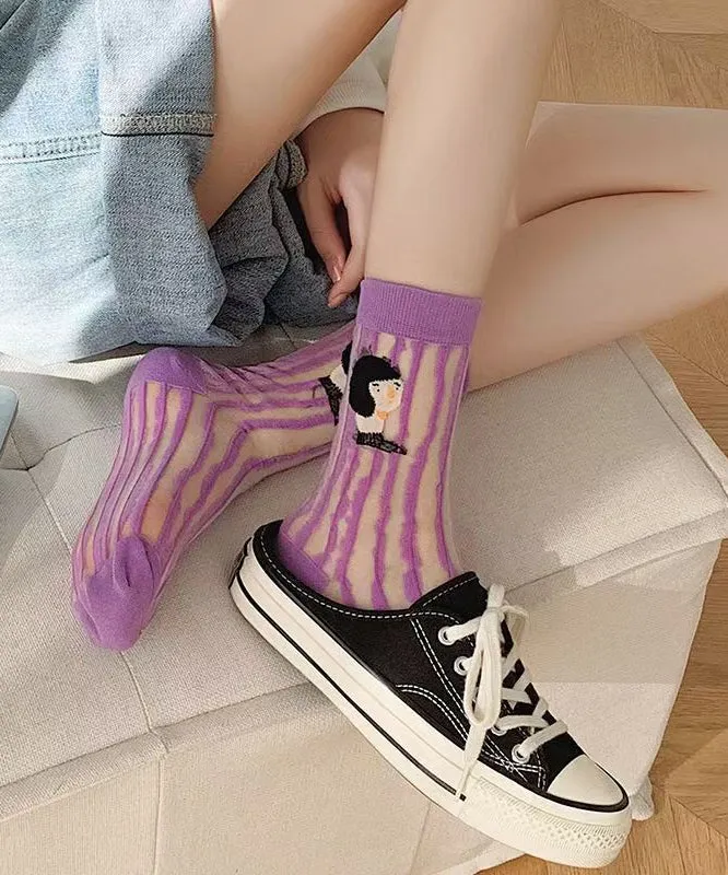 Cartoon Summer Thin Breathable Two Sided Trendy Socks KJ049