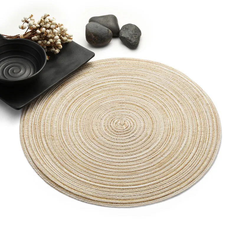 Dining Table Mat Cotton Yarn Western-Style Place round Mats