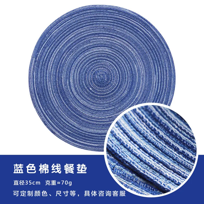 Dining Table Mat Cotton Yarn Western-Style Place round Mats