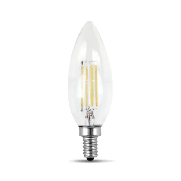 Feit Electric BPCTC40/850/LED/2 LED Lamp, Specialty, Torpedo Tip Lamp, 40 W Equivalent, E12 Lamp Base, Dimmable, Clear