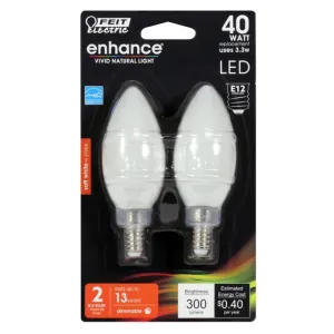 FEIT Electric  Enhance  Torpedo  E12 (Candelabra)  Filament LED Bulb