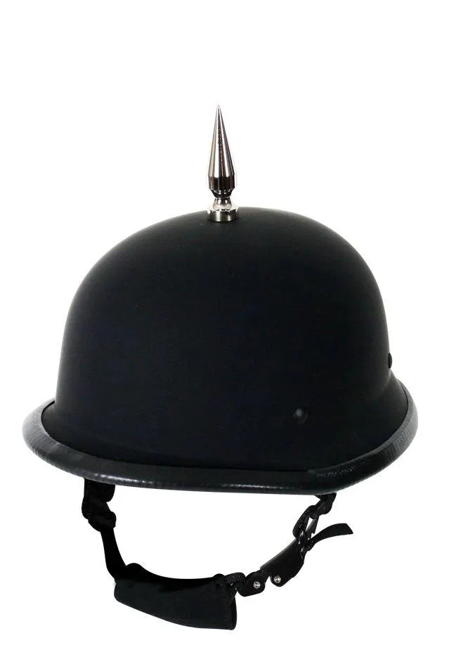 German Flat Black Novelty Helmet With 1 Spike, H502-03-DL