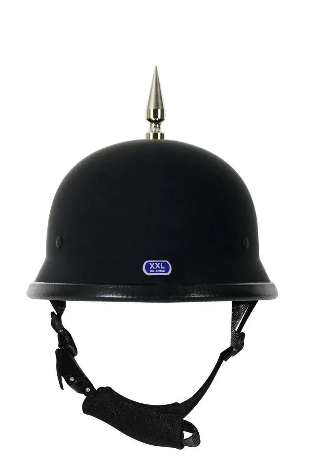 German Flat Black Novelty Helmet With 1 Spike, H502-03-DL