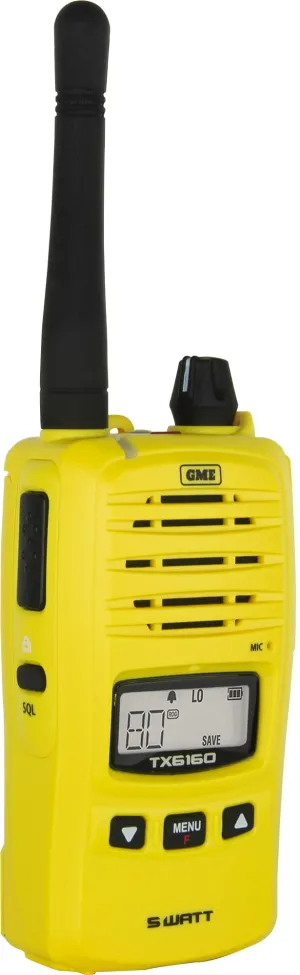 GME 5 Watt IP67 UHF CB Handheld Radio - Yellow TX6160XY