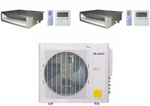 GREE Multi  Ultra Series 18,000 BTU 2-Zone Concealed Duct 12K 12K Ductless Mini-Split System