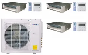 GREE Multi  Ultra Series 24,000 BTU 3-Zone Concealed Duct 9K 9K 9K Ductless Mini-Split System