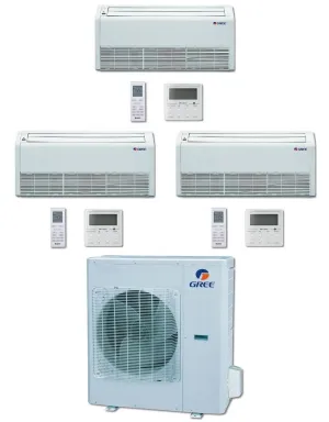 GREE Multi  Ultra Series 24,000 BTU 3-Zone Universal Floor/Ceiling 12K 12K 12K Ductless Mini-Split System