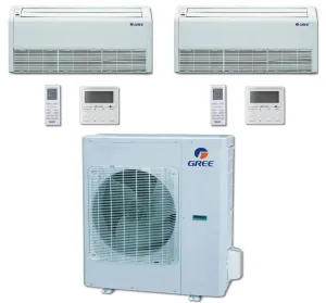 GREE Multi  Ultra Series 36,000 BTU 2-Zone Universal Floor/Ceiling 12K 24K Ductless Mini-Split System