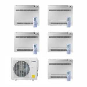 GREE Multi  Ultra Series 42,000 BTU 5-Zone Mini Floor Console 12K 12K 12K 12K 12K Ductless Mini-Split System