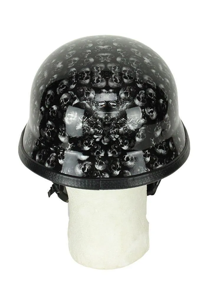 Grey Shiny Skull Graveyard German Novelty Helmet, H402-D3-GREY-DL