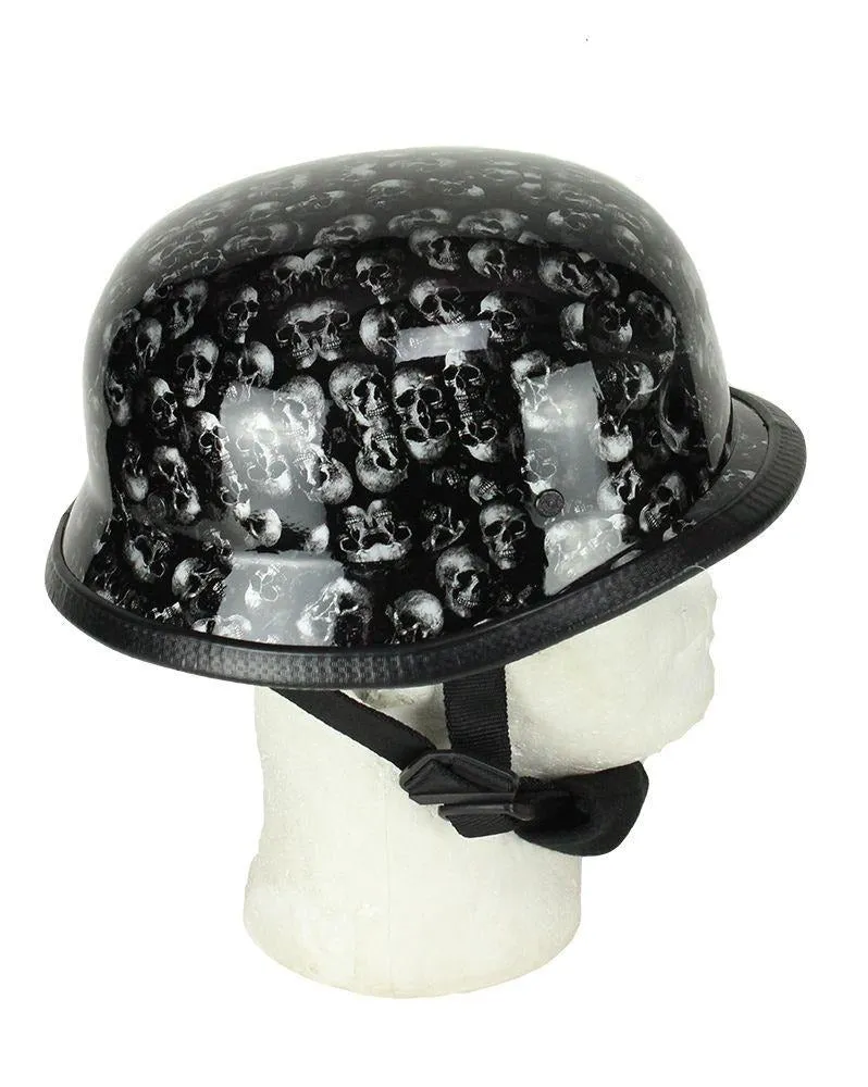 Grey Shiny Skull Graveyard German Novelty Helmet, H402-D3-GREY-DL