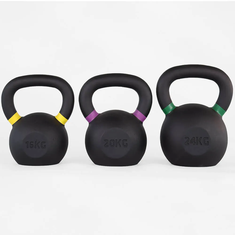 Hit Fitness Advanced Cast Iron Kettlebell Set | 16kg, 20kg and 24kg