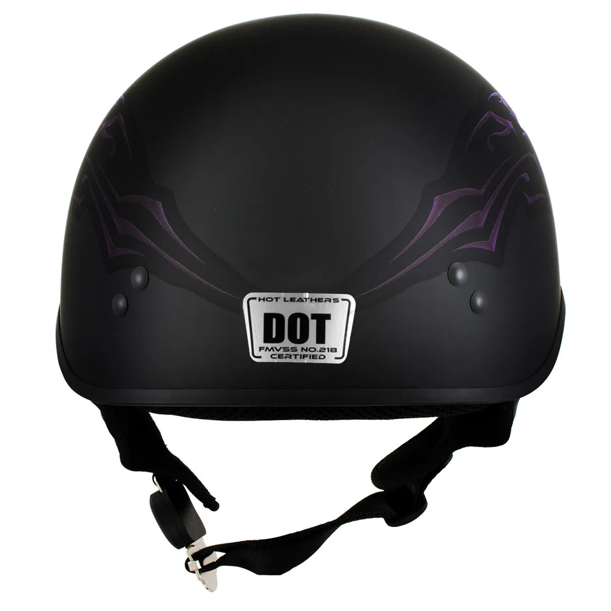 Hot Leathers HLT70 'Purple Butterfly' Glosy Black Advanced DOT