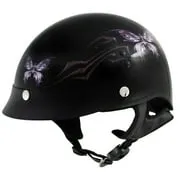 Hot Leathers HLT70 'Purple Butterfly' Glosy Black Advanced DOT