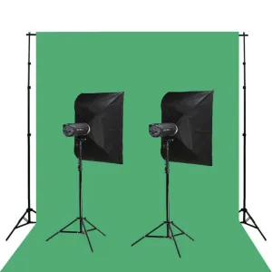 Hypop Chroma Key Green Screen and Backdrop Studio Continuous Lighting Kit