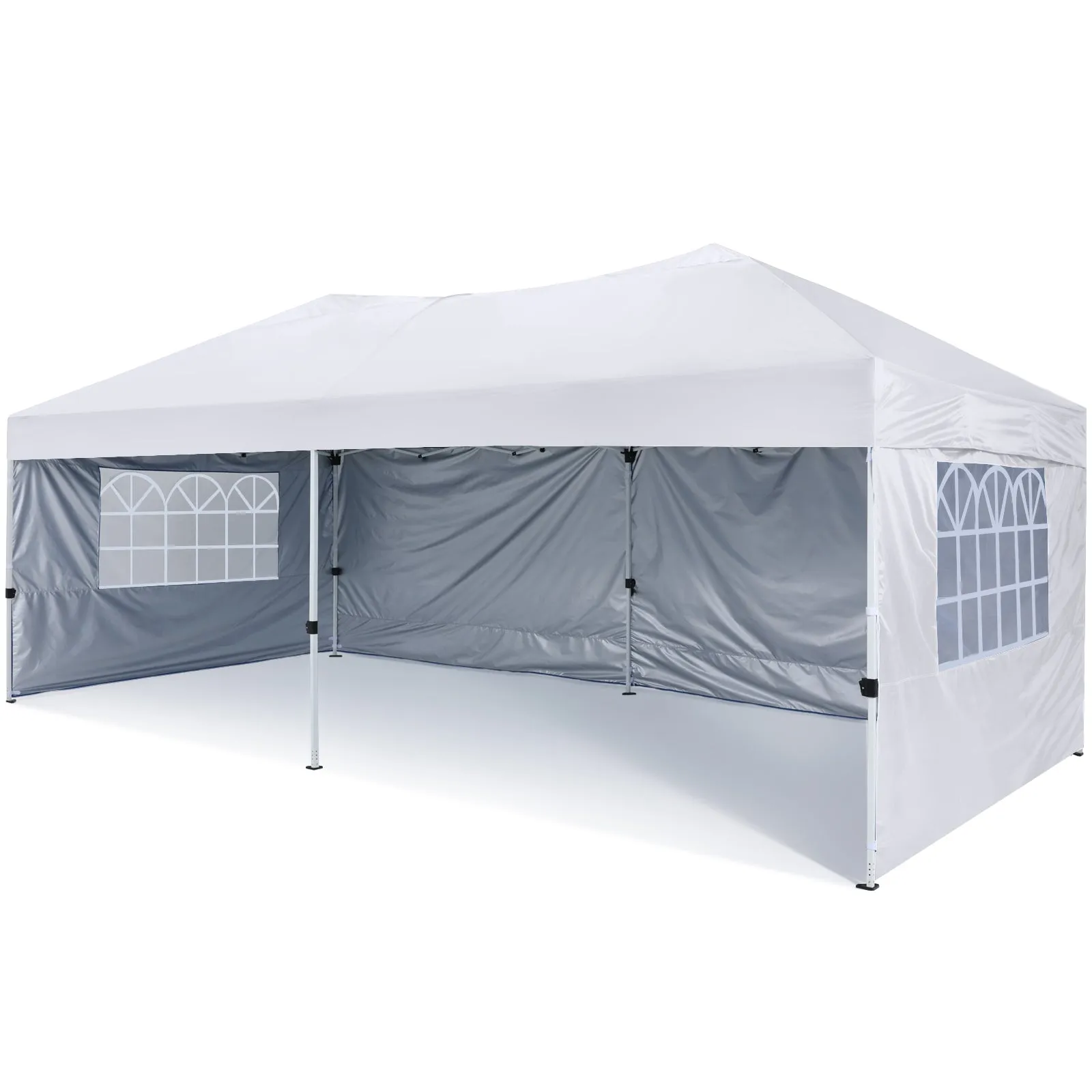 Leisure Sports 10x10/10x20 Pop Up Canopy Tent with Church Window Sidewalls