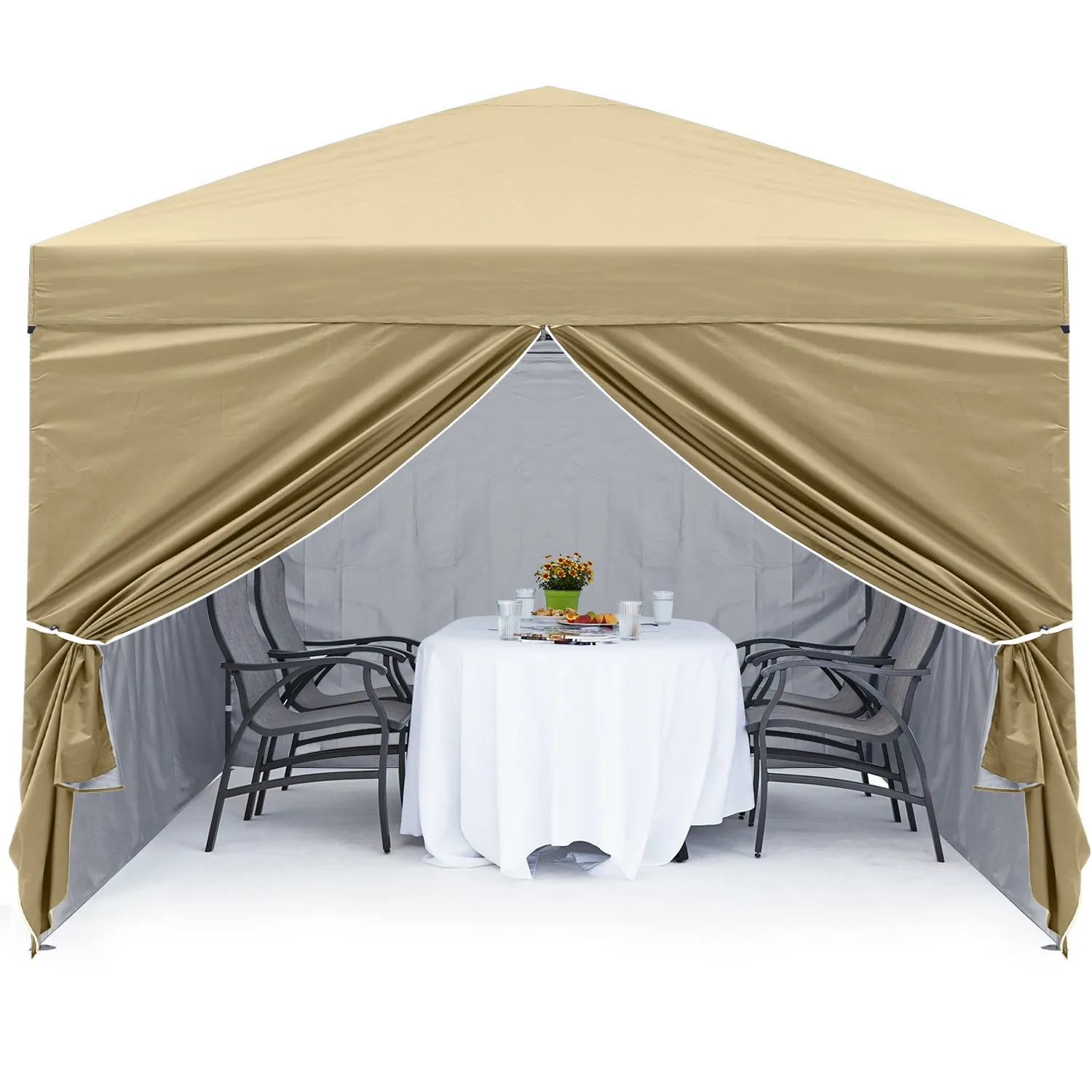 Leisure Sports 10x10/10x20 Pop Up Canopy Tent with Church Window Sidewalls